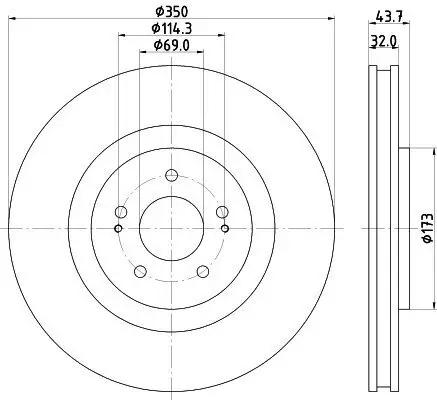 Bremsscheibe HELLA 8DD 355 122-321