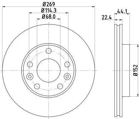 Bremsscheibe HELLA 8DD 355 122-431 Bild Bremsscheibe HELLA 8DD 355 122-431
