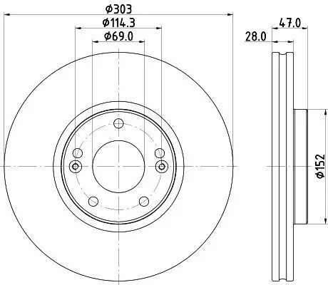 Bremsscheibe HELLA 8DD 355 122-501 Bild Bremsscheibe HELLA 8DD 355 122-501