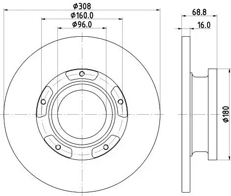 Bremsscheibe Hinterachse HELLA 8DD 355 122-761 Bild Bremsscheibe Hinterachse HELLA 8DD 355 122-761