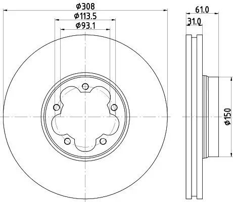 Bremsscheibe Vorderachse HELLA 8DD 355 122-801 Bild Bremsscheibe Vorderachse HELLA 8DD 355 122-801