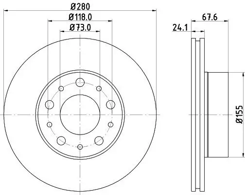 Bremsscheibe HELLA 8DD 355 122-701 Bild Bremsscheibe HELLA 8DD 355 122-701
