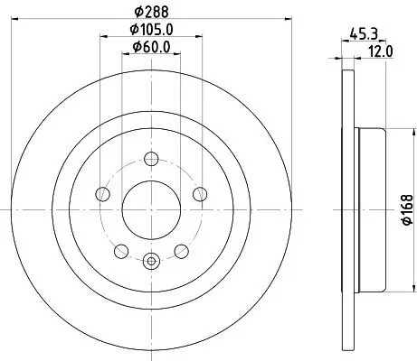 Bremsscheibe HELLA 8DD 355 122-741 Bild Bremsscheibe HELLA 8DD 355 122-741