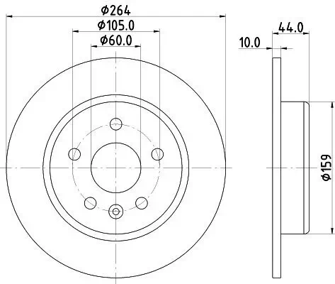 Bremsscheibe HELLA 8DD 355 122-751 Bild Bremsscheibe HELLA 8DD 355 122-751