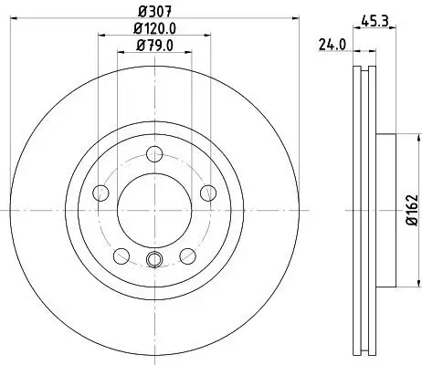 Bremsscheibe HELLA 8DD 355 126-291 Bild Bremsscheibe HELLA 8DD 355 126-291