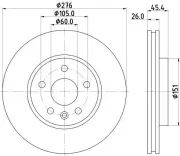 Bremsscheibe HELLA 8DD 355 122-841