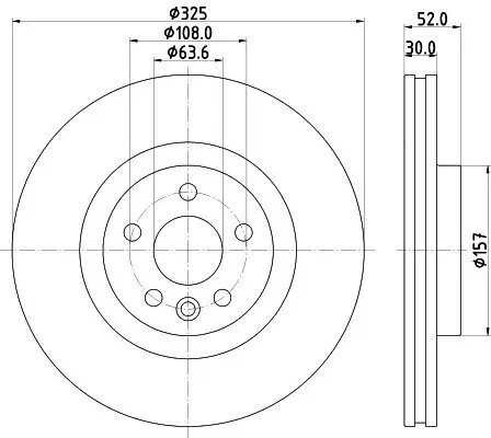 Bremsscheibe HELLA 8DD 355 123-111 Bild Bremsscheibe HELLA 8DD 355 123-111