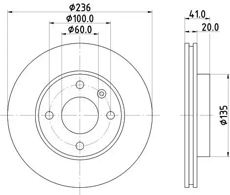 Bremsscheibe HELLA 8DD 355 123-121 Bild Bremsscheibe HELLA 8DD 355 123-121