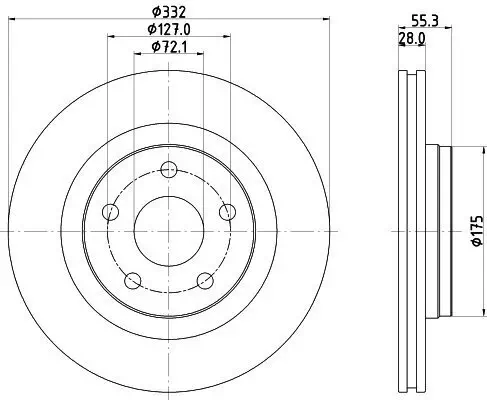 Bremsscheibe HELLA 8DD 355 123-141 Bild Bremsscheibe HELLA 8DD 355 123-141