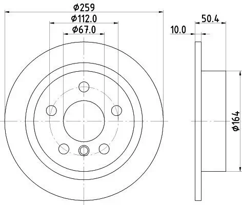 Bremsscheibe HELLA 8DD 355 123-491 Bild Bremsscheibe HELLA 8DD 355 123-491