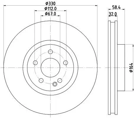 Bremsscheibe Vorderachse HELLA 8DD 355 123-501 Bild Bremsscheibe Vorderachse HELLA 8DD 355 123-501