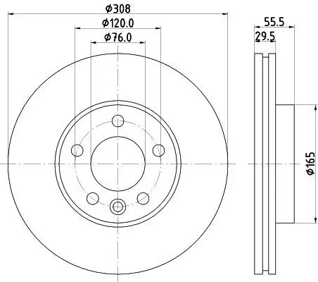 Bremsscheibe HELLA 8DD 355 123-511 Bild Bremsscheibe HELLA 8DD 355 123-511