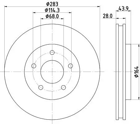 Bremsscheibe HELLA 8DD 355 125-071 Bild Bremsscheibe HELLA 8DD 355 125-071