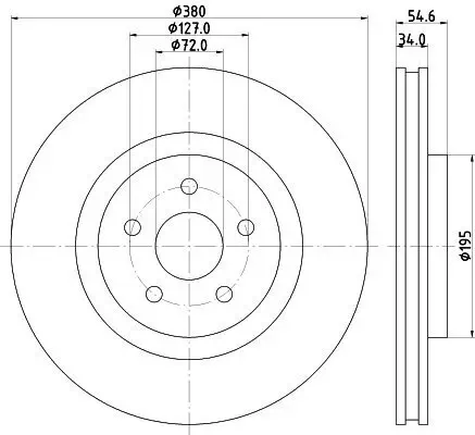 Bremsscheibe Vorderachse HELLA 8DD 355 125-131 Bild Bremsscheibe Vorderachse HELLA 8DD 355 125-131