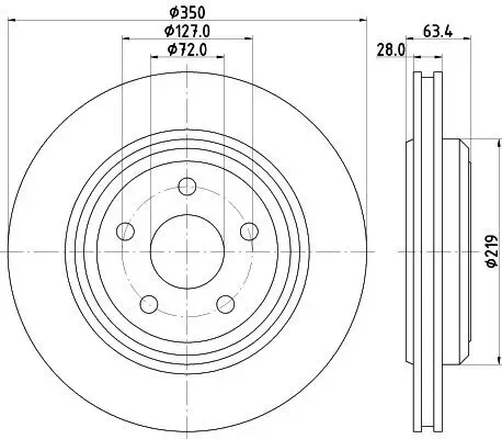 Bremsscheibe Hinterachse HELLA 8DD 355 125-141 Bild Bremsscheibe Hinterachse HELLA 8DD 355 125-141