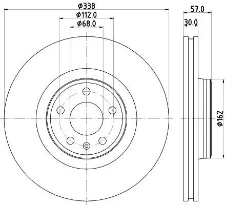 Bremsscheibe HELLA 8DD 355 125-171 Bild Bremsscheibe HELLA 8DD 355 125-171