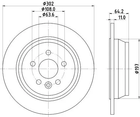 Bremsscheibe Hinterachse HELLA 8DD 355 126-781 Bild Bremsscheibe Hinterachse HELLA 8DD 355 126-781