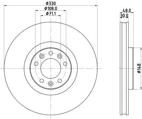 Bremsscheibe HELLA 8DD 355 125-331 Bild Bremsscheibe HELLA 8DD 355 125-331