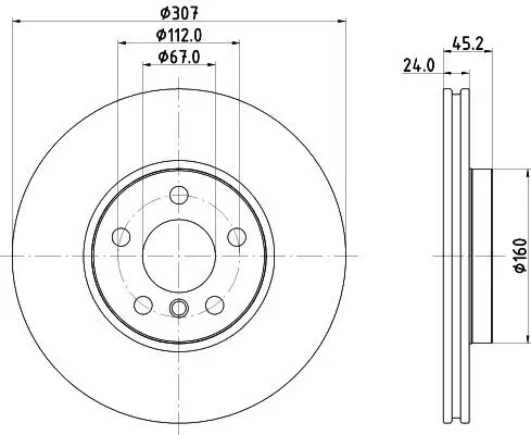 Bremsscheibe HELLA 8DD 355 125-351 Bild Bremsscheibe HELLA 8DD 355 125-351