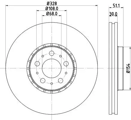 Bremsscheibe Vorderachse HELLA 8DD 355 125-581 Bild Bremsscheibe Vorderachse HELLA 8DD 355 125-581