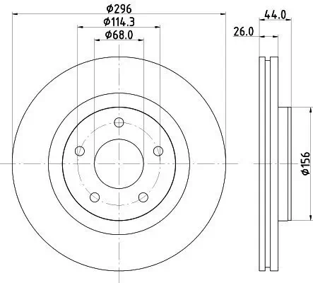 Bremsscheibe Vorderachse HELLA 8DD 355 125-521 Bild Bremsscheibe Vorderachse HELLA 8DD 355 125-521