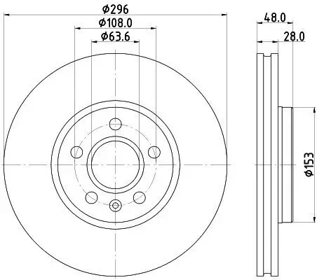 Bremsscheibe Vorderachse HELLA 8DD 355 125-481 Bild Bremsscheibe Vorderachse HELLA 8DD 355 125-481