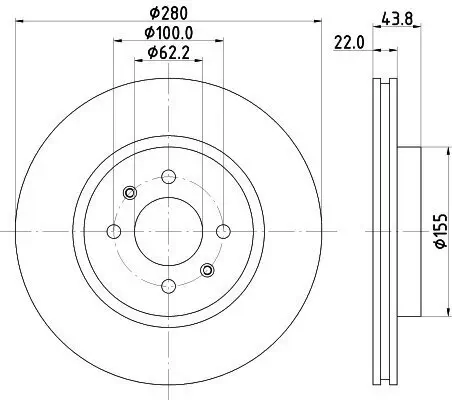 Bremsscheibe HELLA 8DD 355 125-501 Bild Bremsscheibe HELLA 8DD 355 125-501