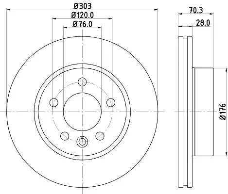 Bremsscheibe HELLA 8DD 355 125-561