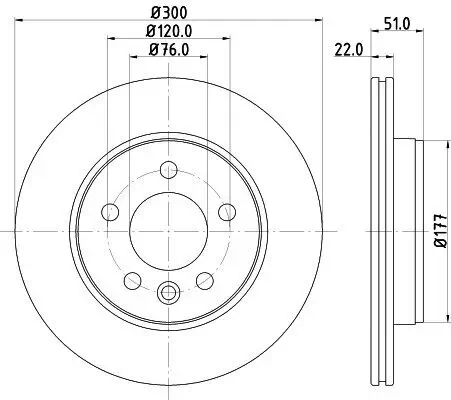 Bremsscheibe HELLA 8DD 355 125-571 Bild Bremsscheibe HELLA 8DD 355 125-571