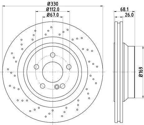 Bremsscheibe Hinterachse HELLA 8DD 355 126-401 Bild Bremsscheibe Hinterachse HELLA 8DD 355 126-401