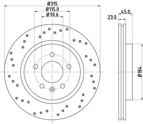 Bremsscheibe HELLA 8DD 355 126-391 Bild Bremsscheibe HELLA 8DD 355 126-391