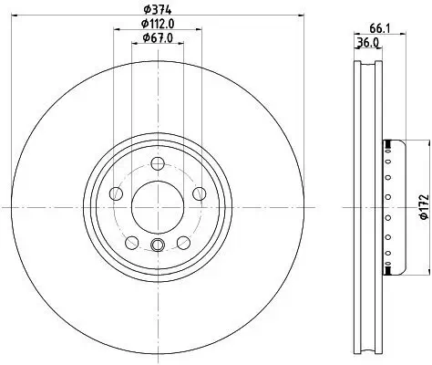 Bremsscheibe HELLA 8DD 355 126-471 Bild Bremsscheibe HELLA 8DD 355 126-471