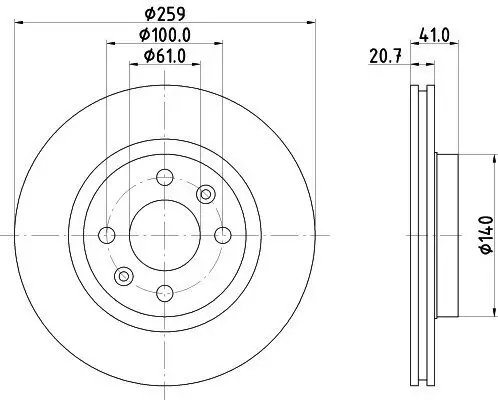 Bremsscheibe HELLA 8DD 355 126-531 Bild Bremsscheibe HELLA 8DD 355 126-531