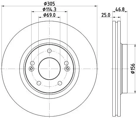 Bremsscheibe Vorderachse HELLA 8DD 355 126-541
