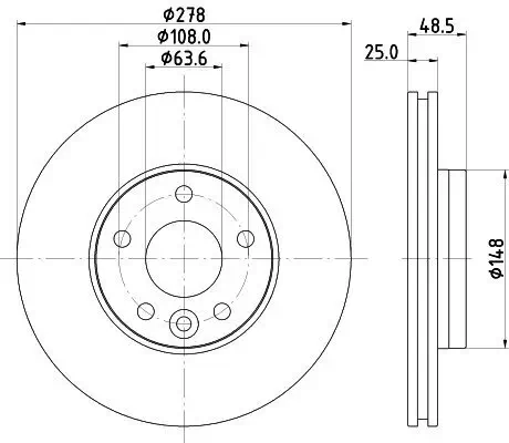 Bremsscheibe HELLA 8DD 355 126-561 Bild Bremsscheibe HELLA 8DD 355 126-561