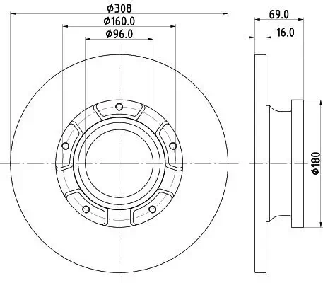 Bremsscheibe HELLA 8DD 355 126-591