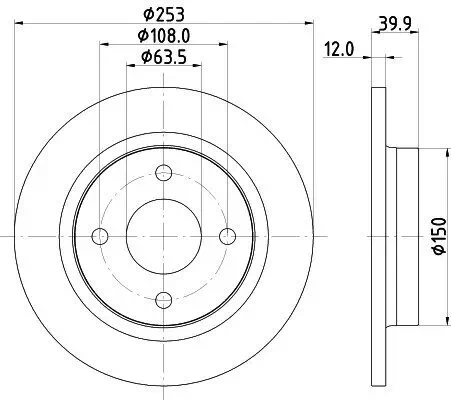 Bremsscheibe HELLA 8DD 355 126-611 Bild Bremsscheibe HELLA 8DD 355 126-611