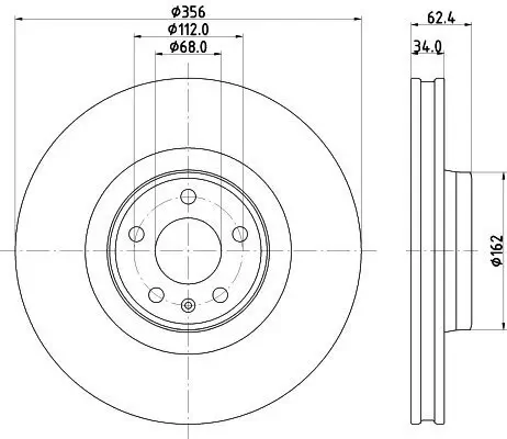 Bremsscheibe HELLA 8DD 355 126-691 Bild Bremsscheibe HELLA 8DD 355 126-691