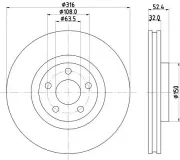 Bremsscheibe HELLA 8DD 355 126-701