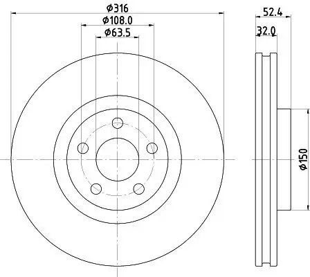 Bremsscheibe HELLA 8DD 355 126-701 Bild Bremsscheibe HELLA 8DD 355 126-701