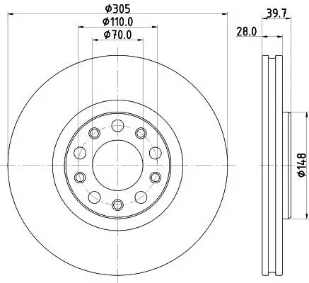 Bremsscheibe HELLA 8DD 355 126-731 Bild Bremsscheibe HELLA 8DD 355 126-731