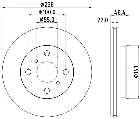 Bremsscheibe Vorderachse HELLA 8DD 355 126-961 Bild Bremsscheibe Vorderachse HELLA 8DD 355 126-961