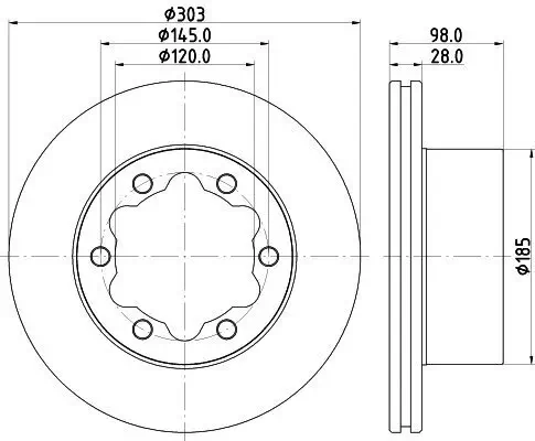 Bremsscheibe Hinterachse HELLA 8DD 355 129-991 Bild Bremsscheibe Hinterachse HELLA 8DD 355 129-991
