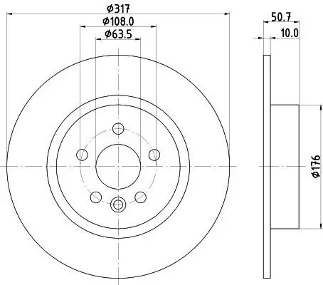 Bremsscheibe Hinterachse HELLA 8DD 355 131-851 Bild Bremsscheibe Hinterachse HELLA 8DD 355 131-851