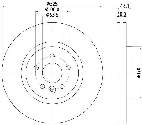 Bremsscheibe HELLA 8DD 355 133-841 Bild Bremsscheibe HELLA 8DD 355 133-841