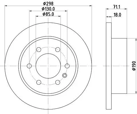 Bremsscheibe HELLA 8DD 355 131-841 Bild Bremsscheibe HELLA 8DD 355 131-841