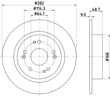 Bremsscheibe Hinterachse HELLA 8DD 355 131-931 Bild Bremsscheibe Hinterachse HELLA 8DD 355 131-931