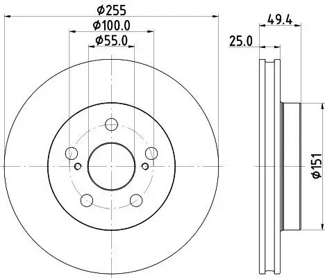 Bremsscheibe Vorderachse HELLA 8DD 355 131-911 Bild Bremsscheibe Vorderachse HELLA 8DD 355 131-911