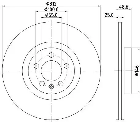 Bremsscheibe Vorderachse HELLA 8DD 355 132-011 Bild Bremsscheibe Vorderachse HELLA 8DD 355 132-011