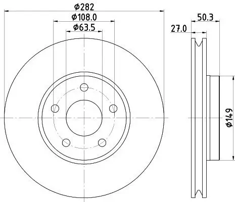 Bremsscheibe HELLA 8DD 355 132-021 Bild Bremsscheibe HELLA 8DD 355 132-021